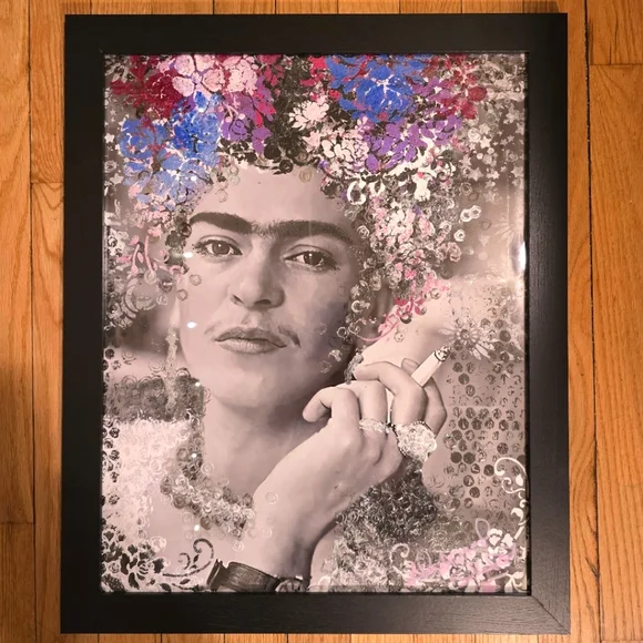 HANDCRAFTED Abstract Frida Kahlo Painting HANDPAINTED HANDMADE Wall Art Decor - Picture 3 of 17